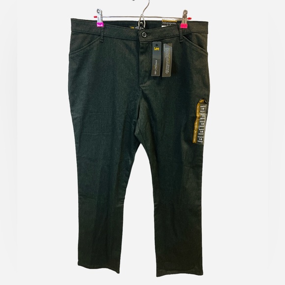 Lee Women's Relaxed Fit All Day Straight Leg Pants Charcoal Heather Size 16 - Picture 6 of 12